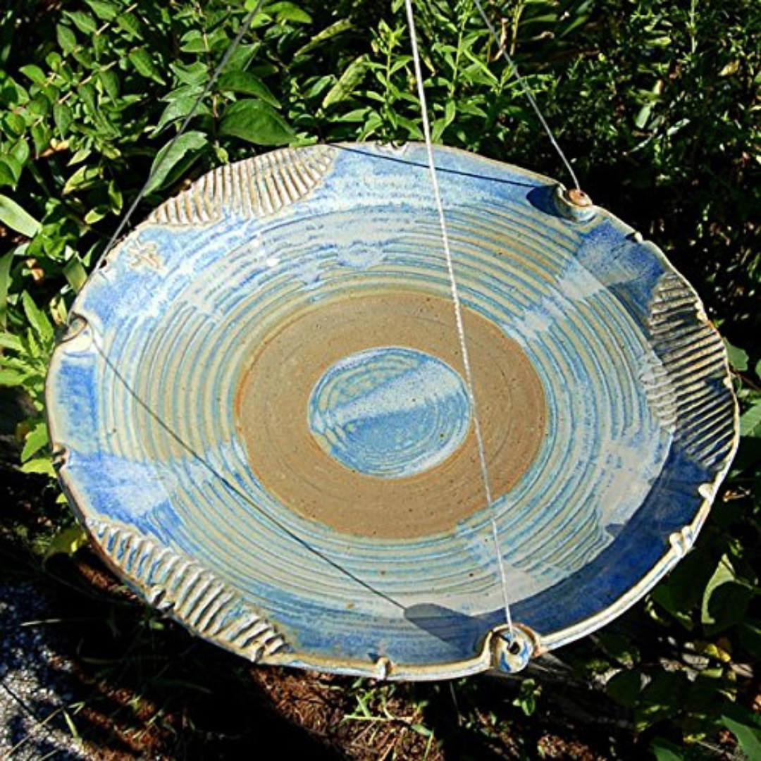 Pottery Hanging Bird Bath 12"