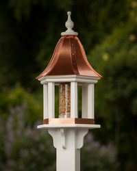 Copper Roof Bird Feeder Column Style - 28x12