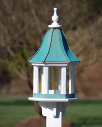 Copper Roof Bird Feeder Column Style - 28x12