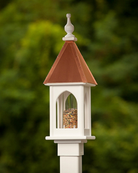 Copper Roof Bird Feeder Post-Mount - 28x8