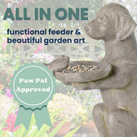 Labrador Retriever Bird Feeder as both a functional feeder and a beautiful garden décor piece