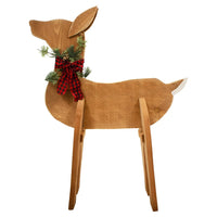 Amish wooden doe statue, a charming and unique handmade decoration for your holiday home decor