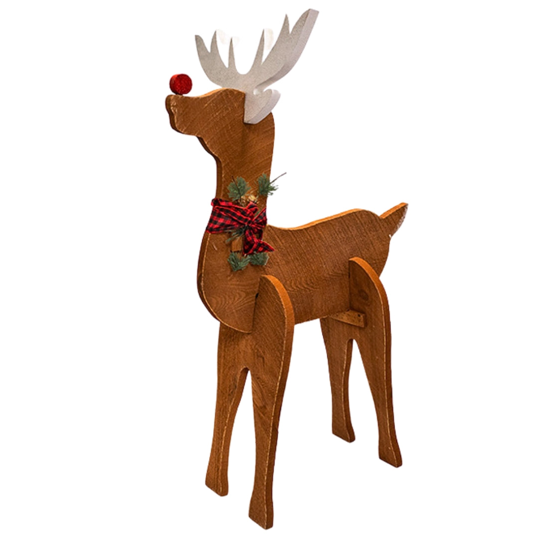 Amish Wood Reindeer Statue - Handmade Christmas Decoration – The ...