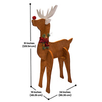 Handmade wooden reindeer figure crafted by Amish artisans, bringing a cozy Christmas feel to home decor