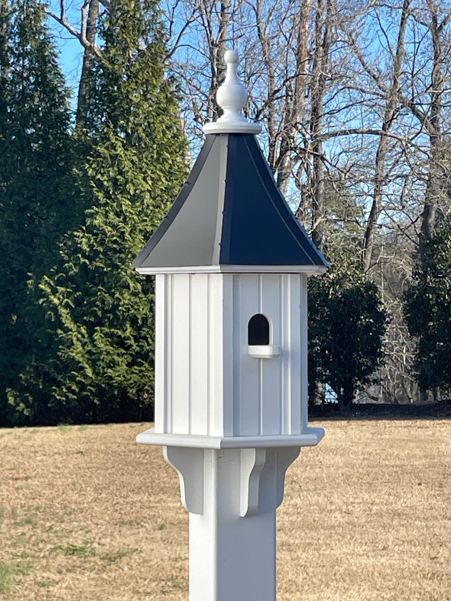 Luxury Black Vinyl Birdhouse with 28x10 Dimensions and Single Perch