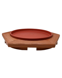 Cedar Heated Deck Mount BirdBath