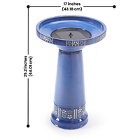 Cobalt Bloom Solar Birdbath