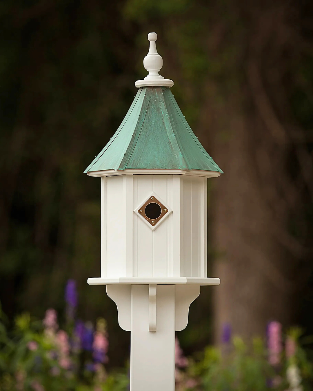 Copper Roof Birdhouse 28x10-Patina