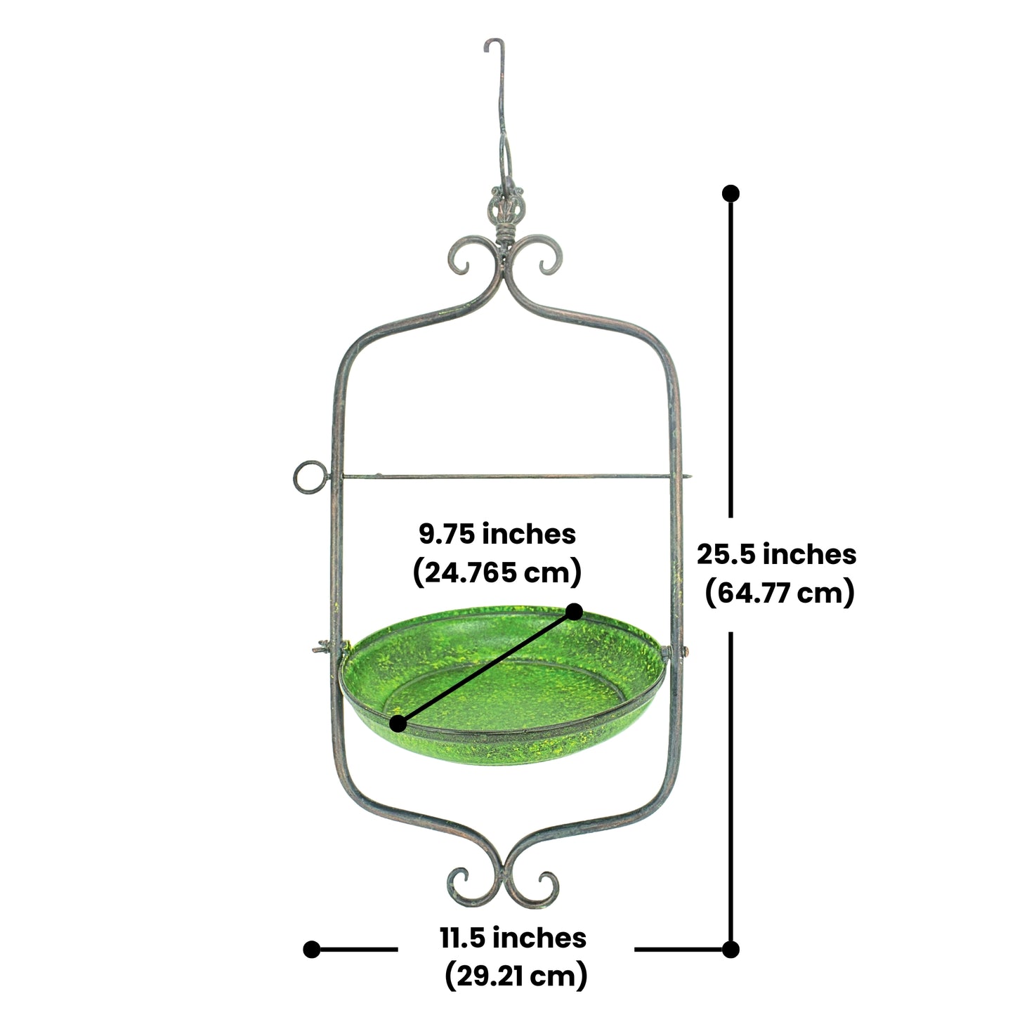 Decorative antique hanging feeder designed for fruit slices