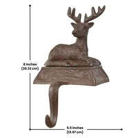 Esschert Design stocking holder featuring a deer motif, crafted from durable cast iron for festive holiday decor