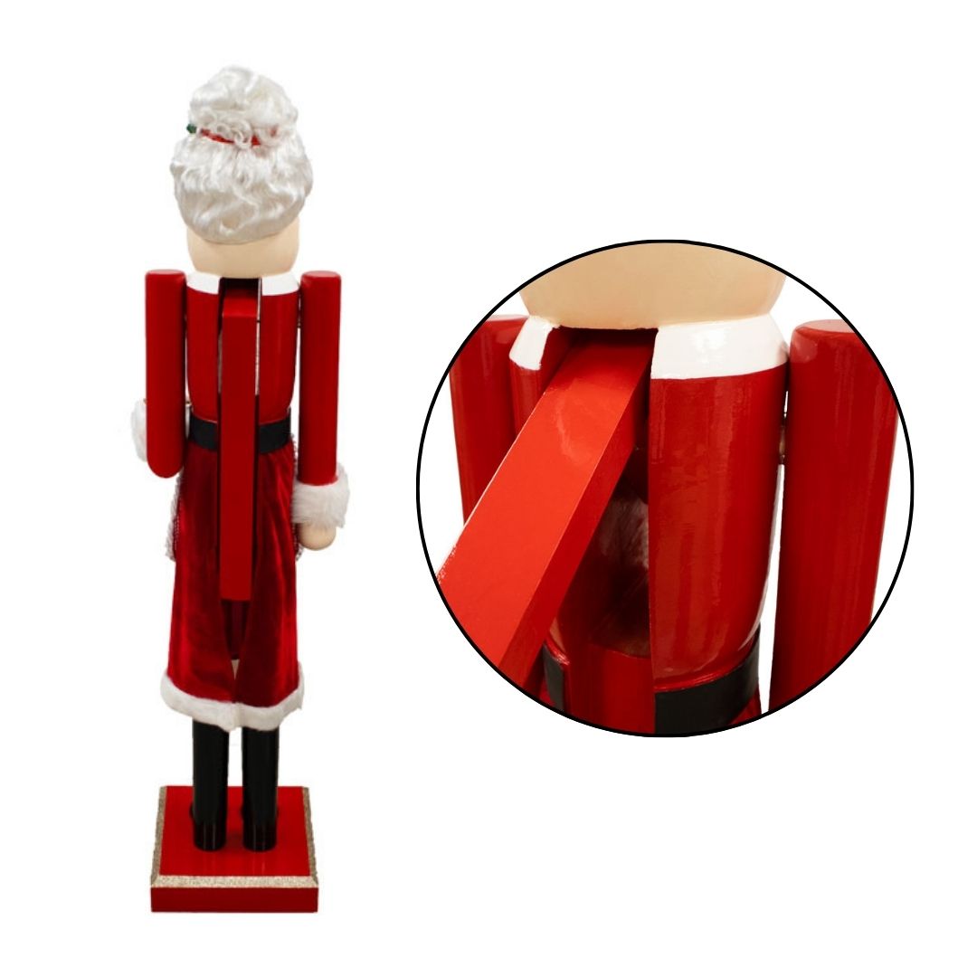 Giant Nutcracker Mrs. Claus figure by Prime Retreat, bringing warmth and joy to your holiday decorating theme.