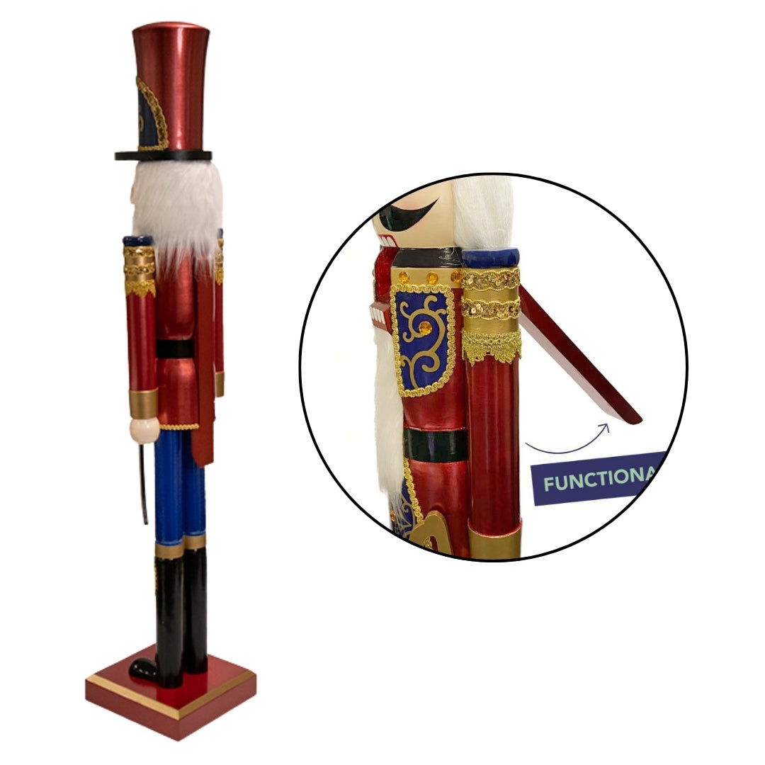 Giant Nutcracker Soldier decor by Prime Retreat, perfect for creating a cheerful holiday ambiance in any setting