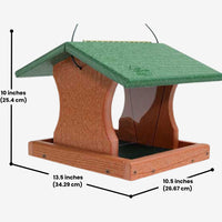 Woodlink Going Green Premier Hopper Bird Feeder, crafted from recycled materials, ideal for feeding wild birds in your backyard