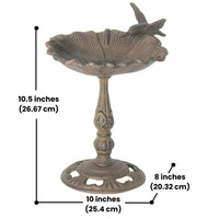 Petal-themed mini birdbath for attracting birds