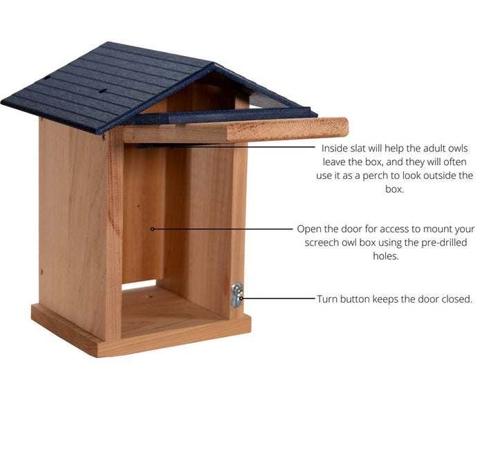 Screech Owl House Poly Roof- Blue