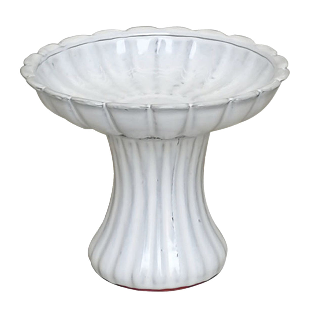 Elegant ceramic bird bath with pedestal design for attracting birds