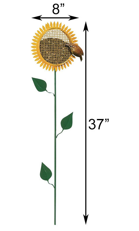 Metal store Sunflower Bird Feeder on Garden Stake