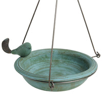 Ceramic Hanging Bird Bath-Teal