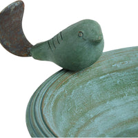 Ceramic Hanging Bird Bath-Teal