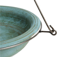 Ceramic Hanging Bird Bath-Teal