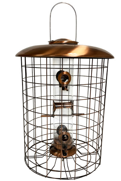 Red Heart Mesh Fly-Through Feeder, Handcrafted Wire Mesh Bird