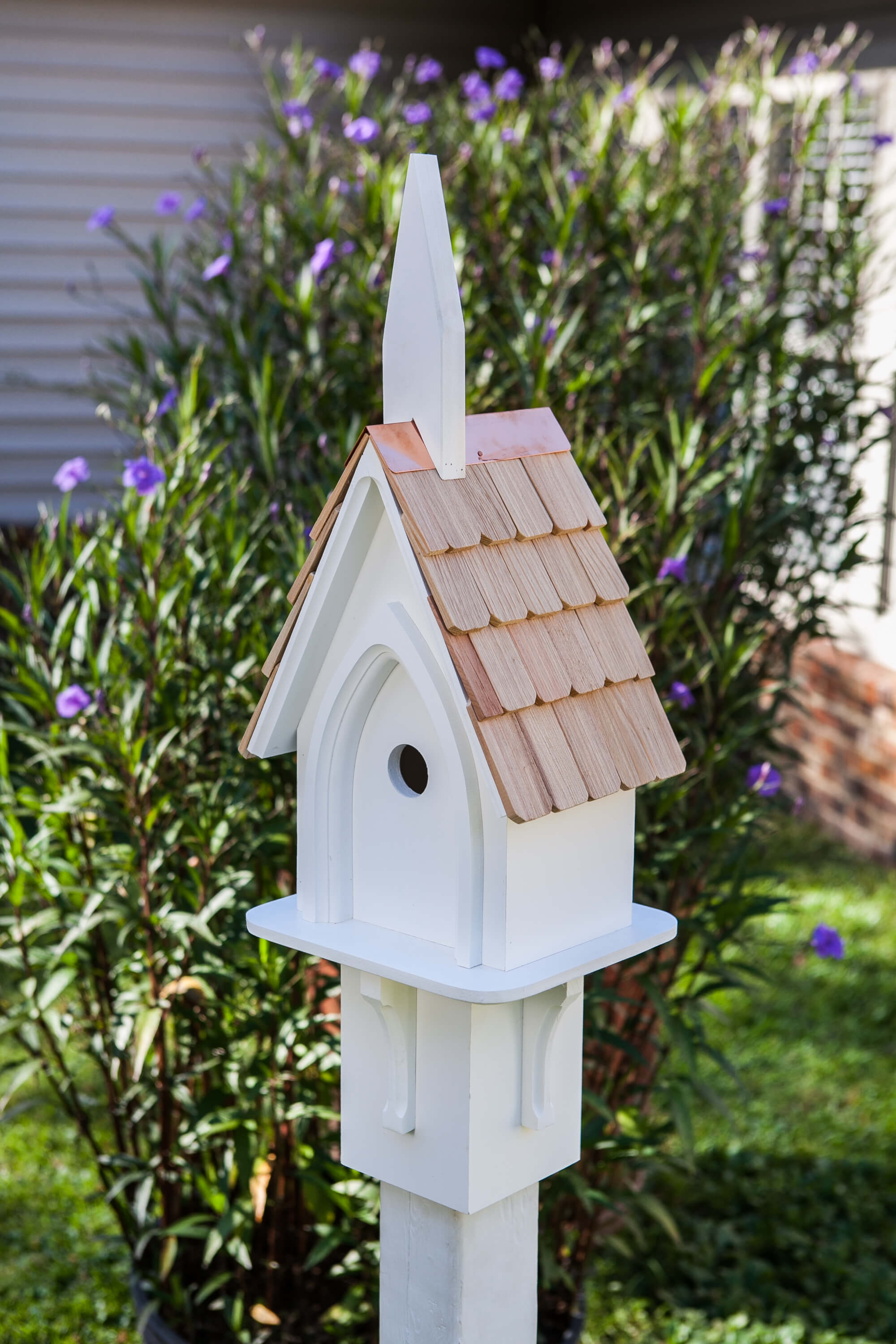 White Chirping Chapel Birdhouse – Charming and Elegant Birdhouse for Garden Decor