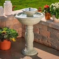 2-Tier Solar Fountain Bird Bath