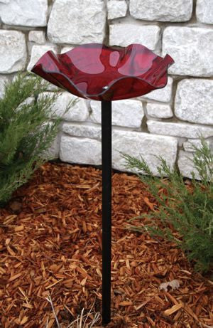 Acrylic Pole-Mounted Bird Bath by BirdsChoice