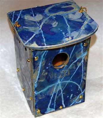 Orchard Nest Box in Hand Crafted Stoneware-Cobalt