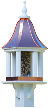 Copper Roof Bird Feeder-Vinyl Gazebo Style Post Mounted