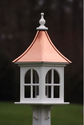 Copper Roof Bird Feeder in Vinyl/PVC-Arched Windows