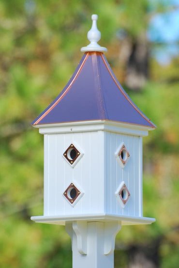 Copper Roof Birdhouse in PVC-8 Compartments 28" Tall with Portals