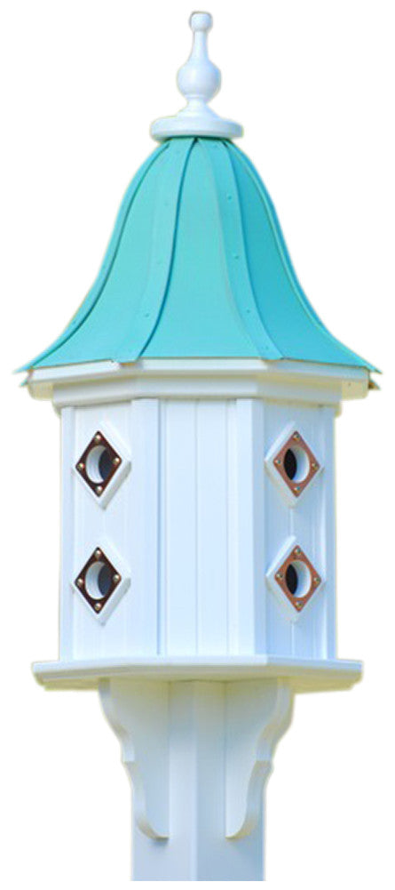 Copper Roof Dovecote Birdhouse in Vinyl/PVC with 8 compartments