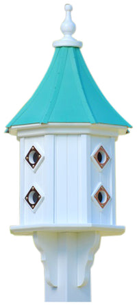 Copper Two-Story Birdhouse Dovecote Style