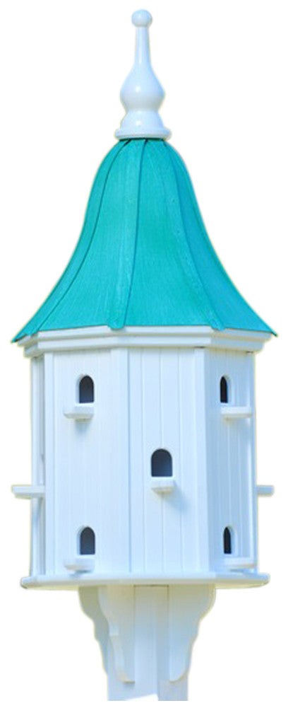 Lagre Copper Roof-Vinyl Dovecote Birdhouse with 12 Entries