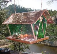 Stained Glass Bird Feeder-Emerald