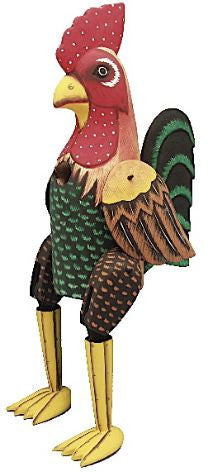 Big Hanging Rooster Wooden Birdhouse