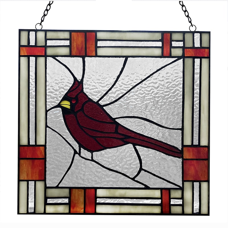 Cardinal Stained Glass Panel