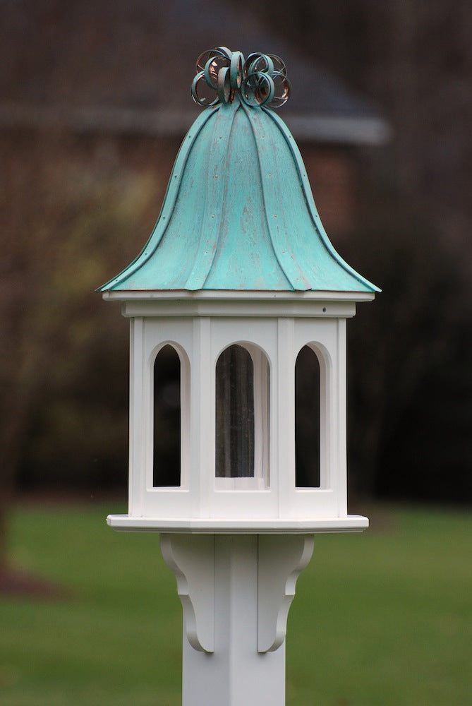 Copper Roof Gazebo Bird Feeder- PVC with Ribbon Detail