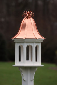 Copper Roof Bird Feeder Vinyl-PVC with Ribbon Detail