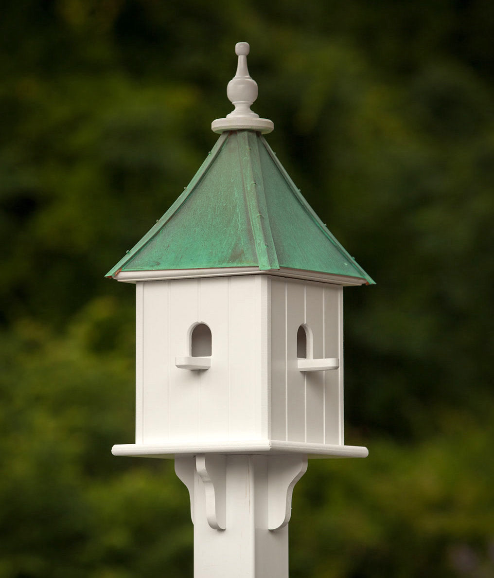 Copper Roof Birdhouse- Vinyl/PVC Post-Mount