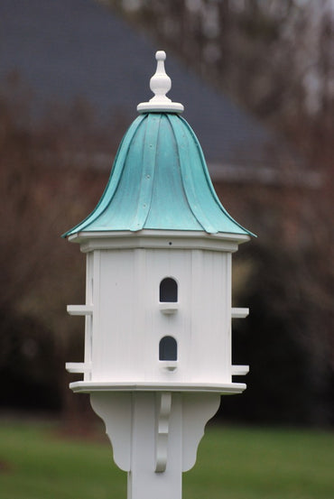 Copper Roof Dovecote Birdhouse 36x14-Perches with Patina Roof