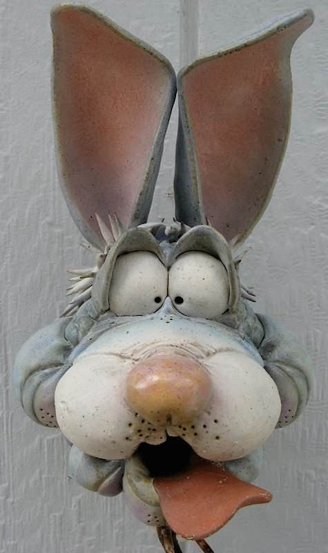 Ceramic Rabbit Birdhouse