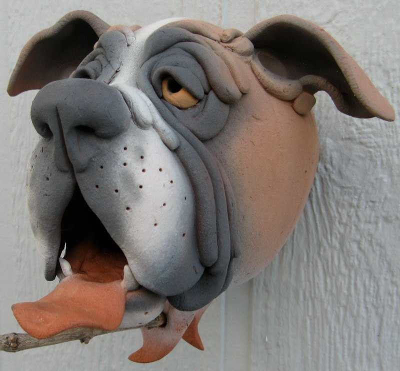 Boxer Ceramic Birdhouse – Playful and Durable Birdhouse Featuring Boxer Dog Design