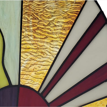 Earth Elements Stained Glass Panel – Elegant and Artistic Window Décor