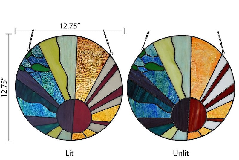 Earth Elements Stained Glass Panel