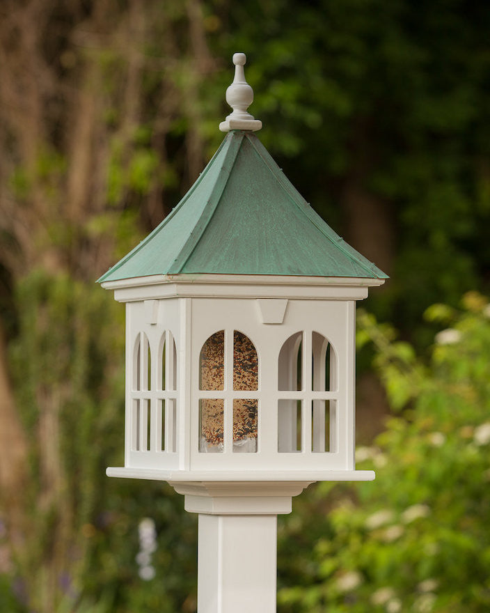 Fancy Gazebo Bird Feeder Vinyl with Copper Roof