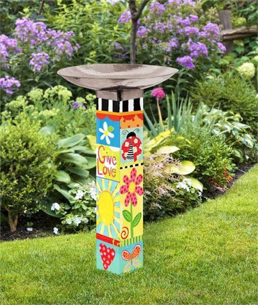 Art Pole Bird Bath in the Garden