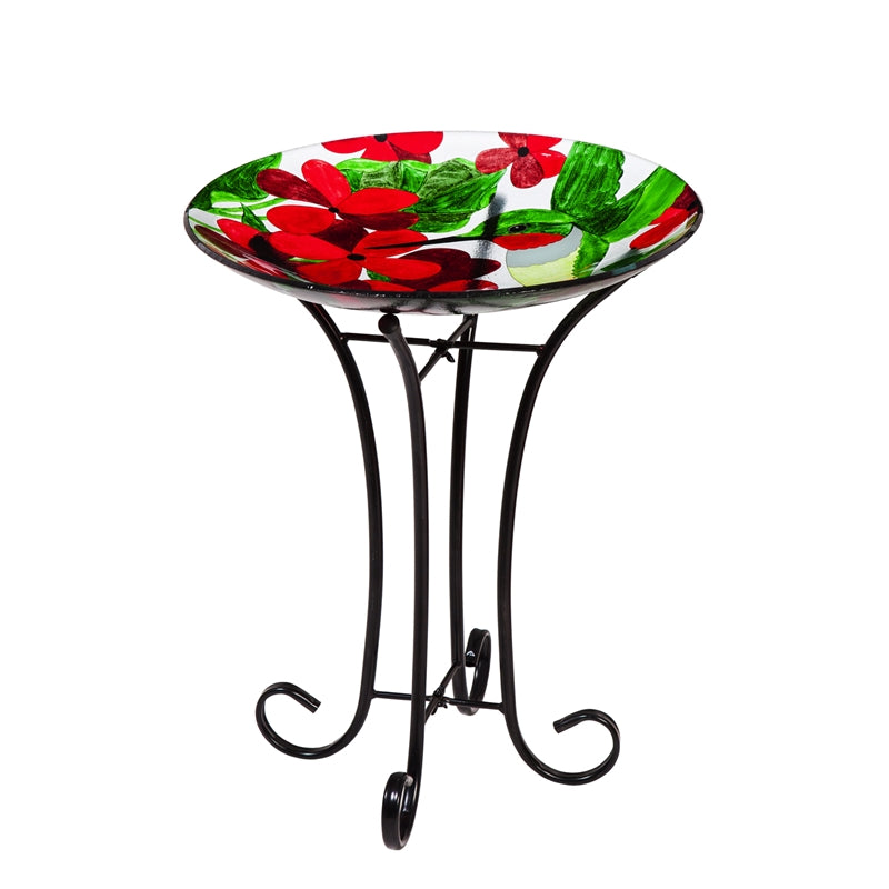 Hummingbird Glass Bird Bath – Elegant and Decorative Bird Bath for Gardens