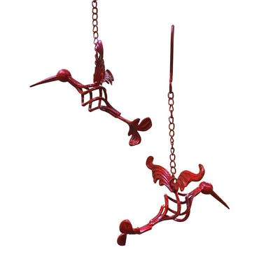 Iron Hummingbird Sculptures-Red